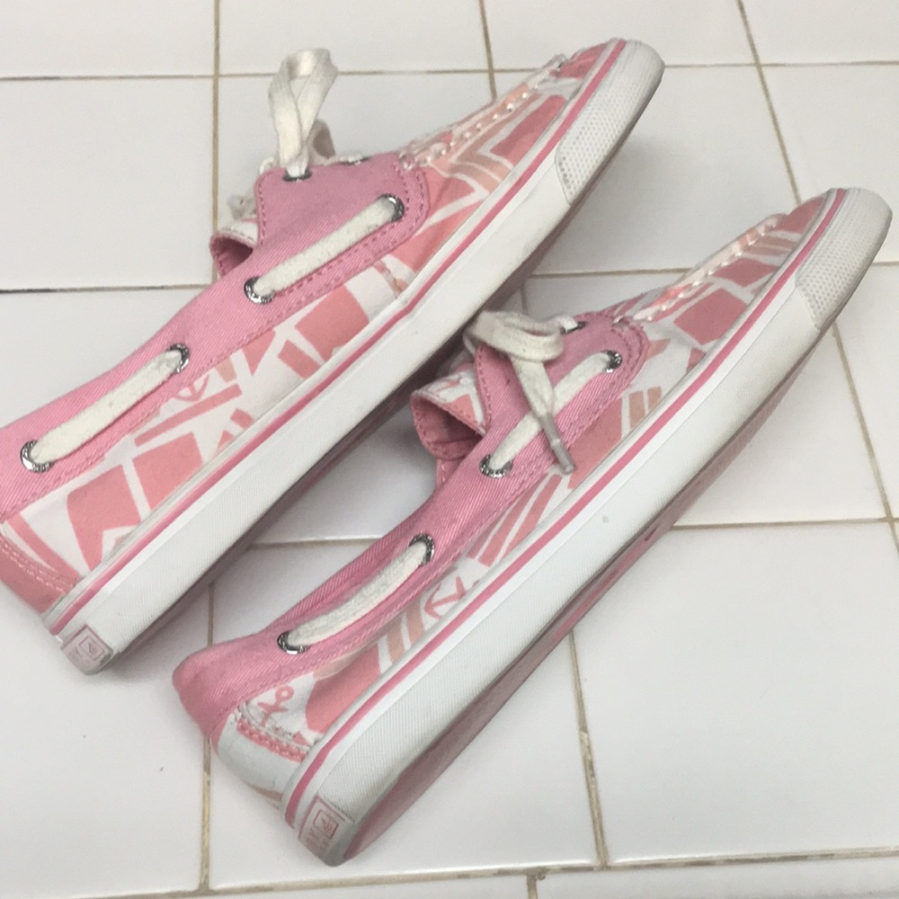 Sperry Pink/Coral Patterned Boat Shoes - Picture 5 of 8